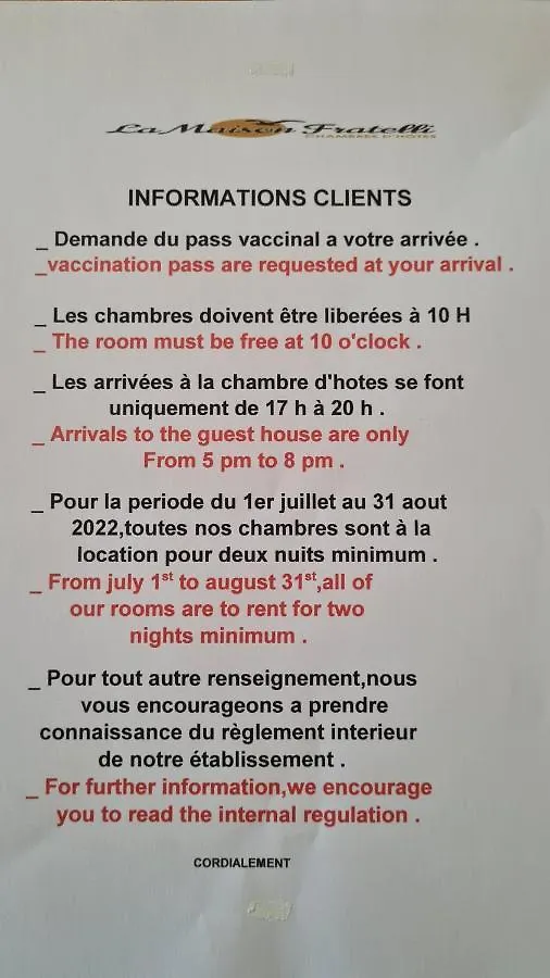 La Maison Fratelli Йер Гостевой дом